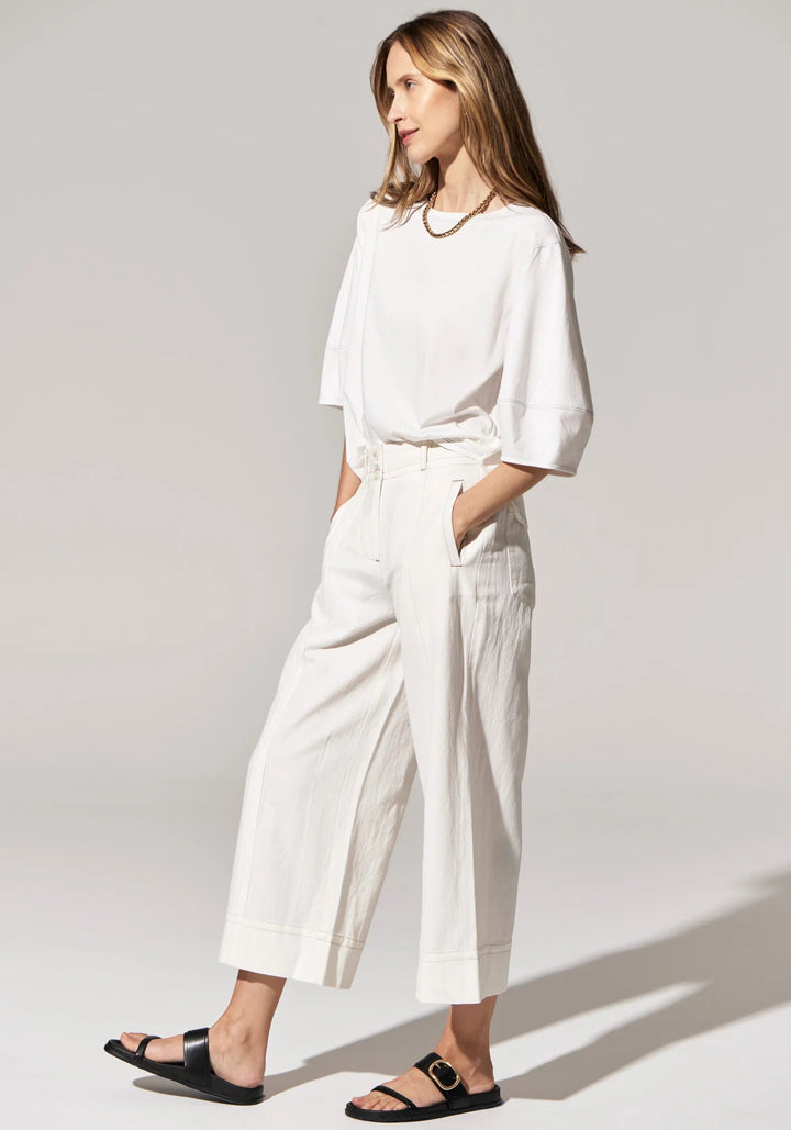 POL Miley Crop Pant - WHite Pants POL