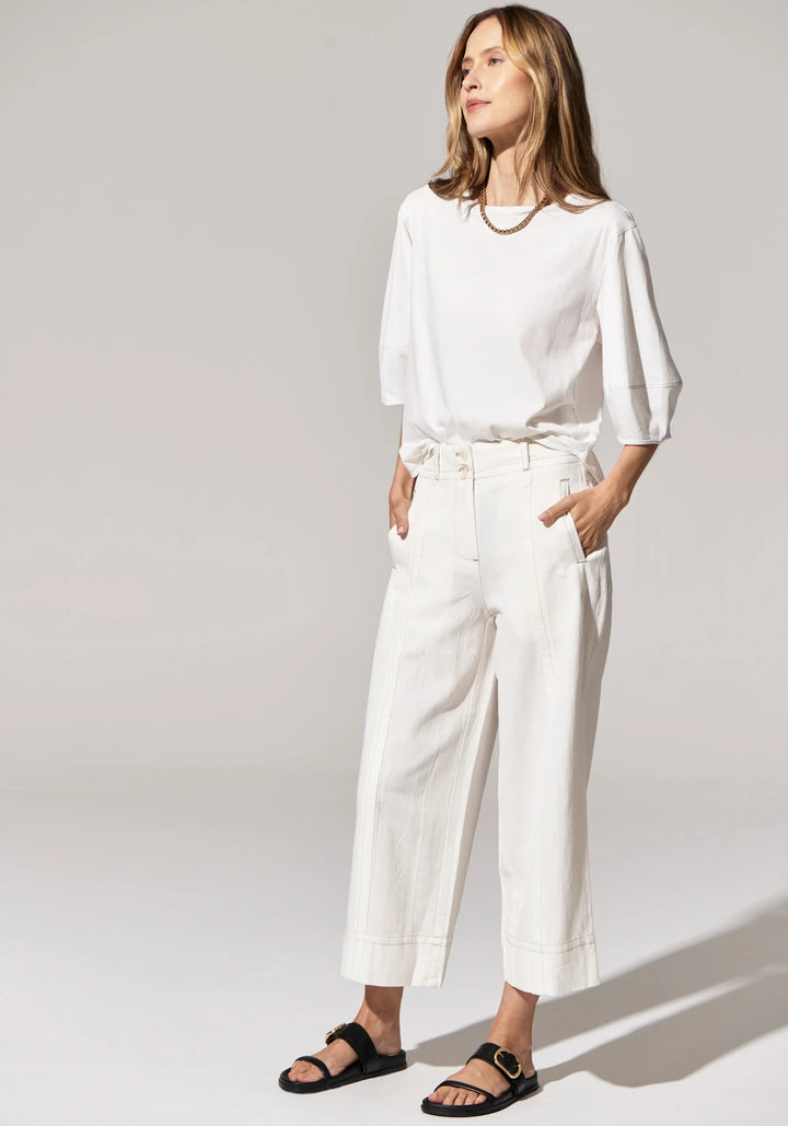 POL Miley Crop Pant - WHite Pants POL