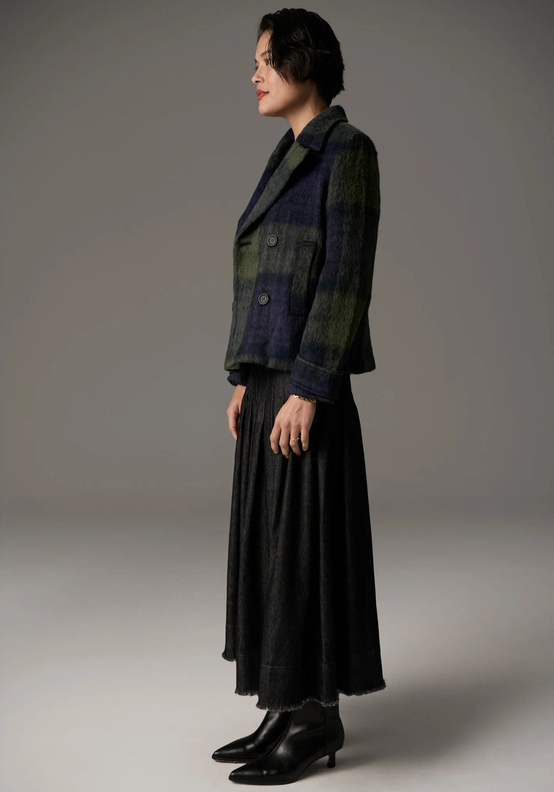 POL Nashia Pea Coat - Khaki / Ink Coats & Jackets POL