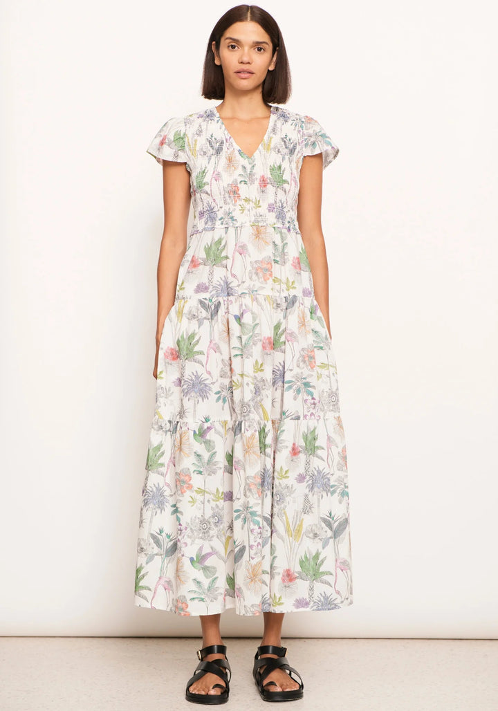 POL Nastro Shirred Dress - Nastro Print Dresses POL
