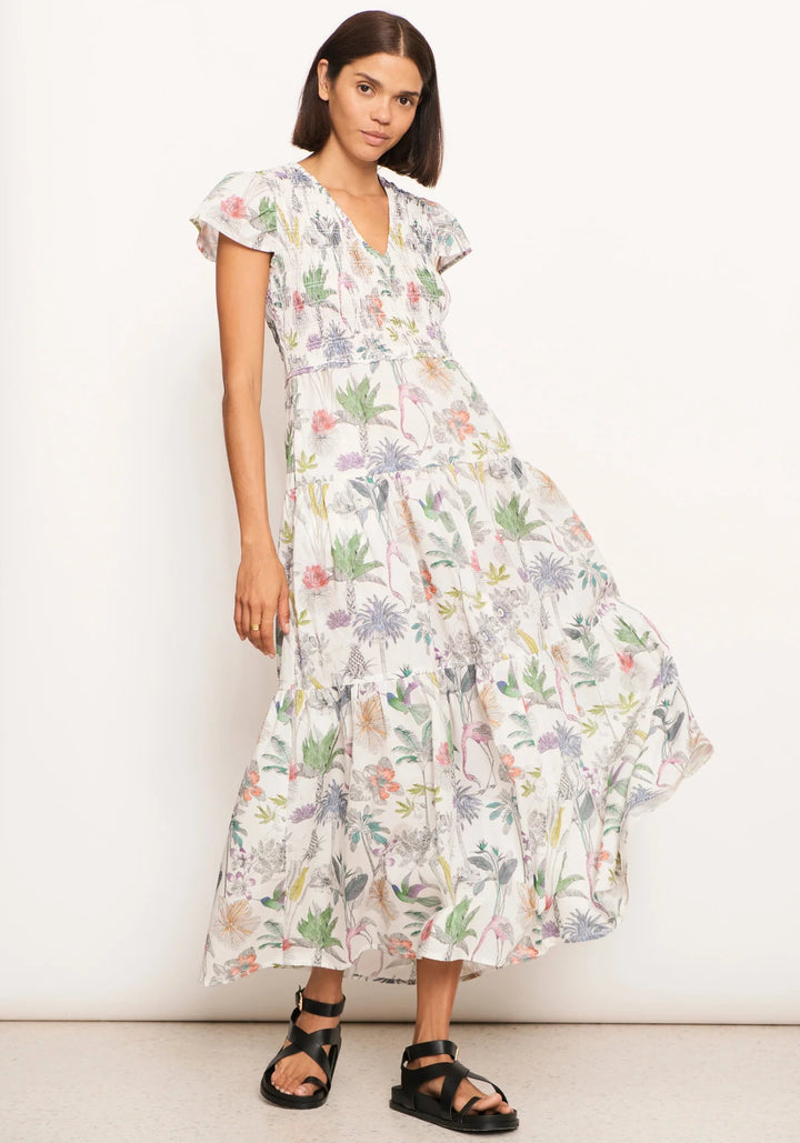 POL Nastro Shirred Dress - Nastro Print Dresses POL
