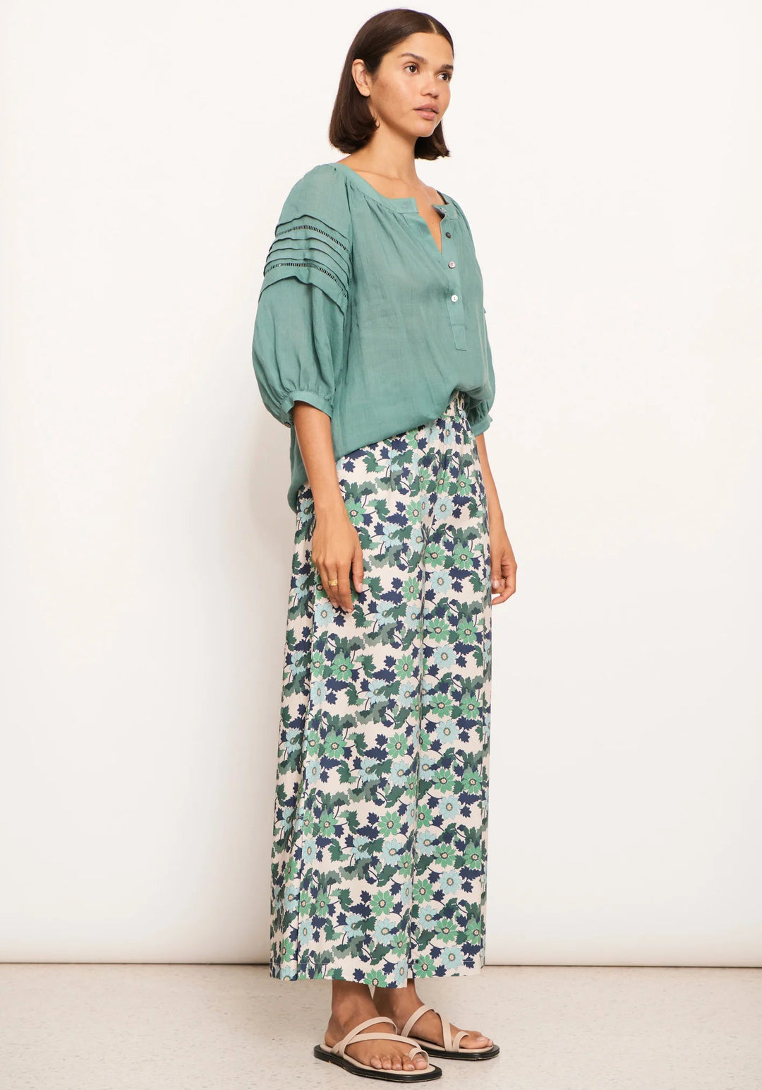 POL NOHR tuck shirt - Green shirt POL