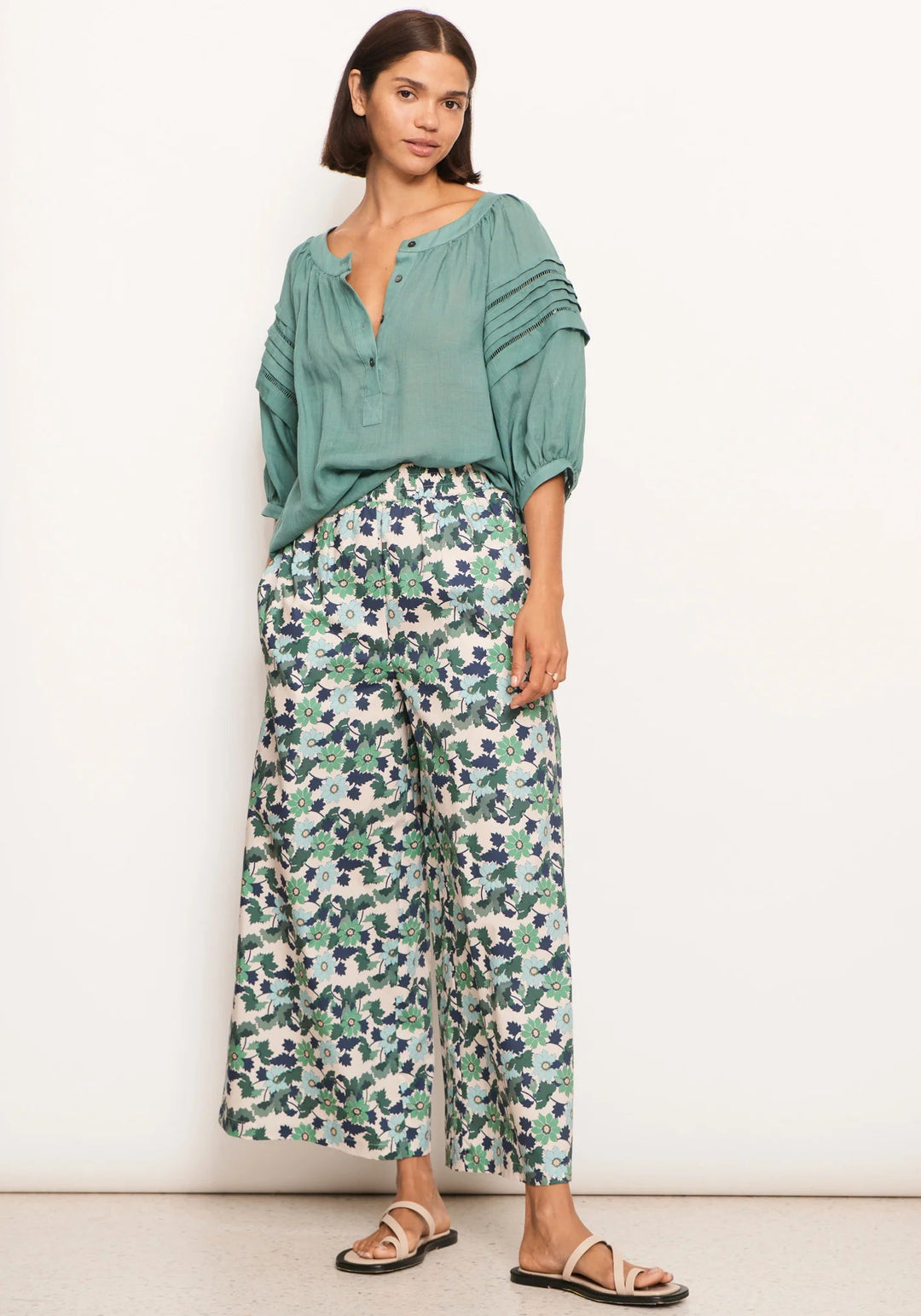 POL NOHR tuck shirt - Green shirt POL