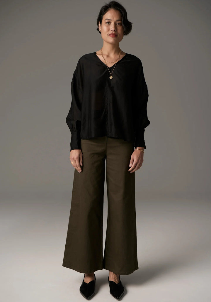 POL Rhea V Shirt - Black blouse POL