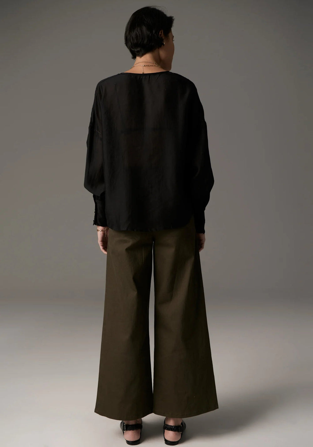 POL Rhea V Shirt - Black blouse POL