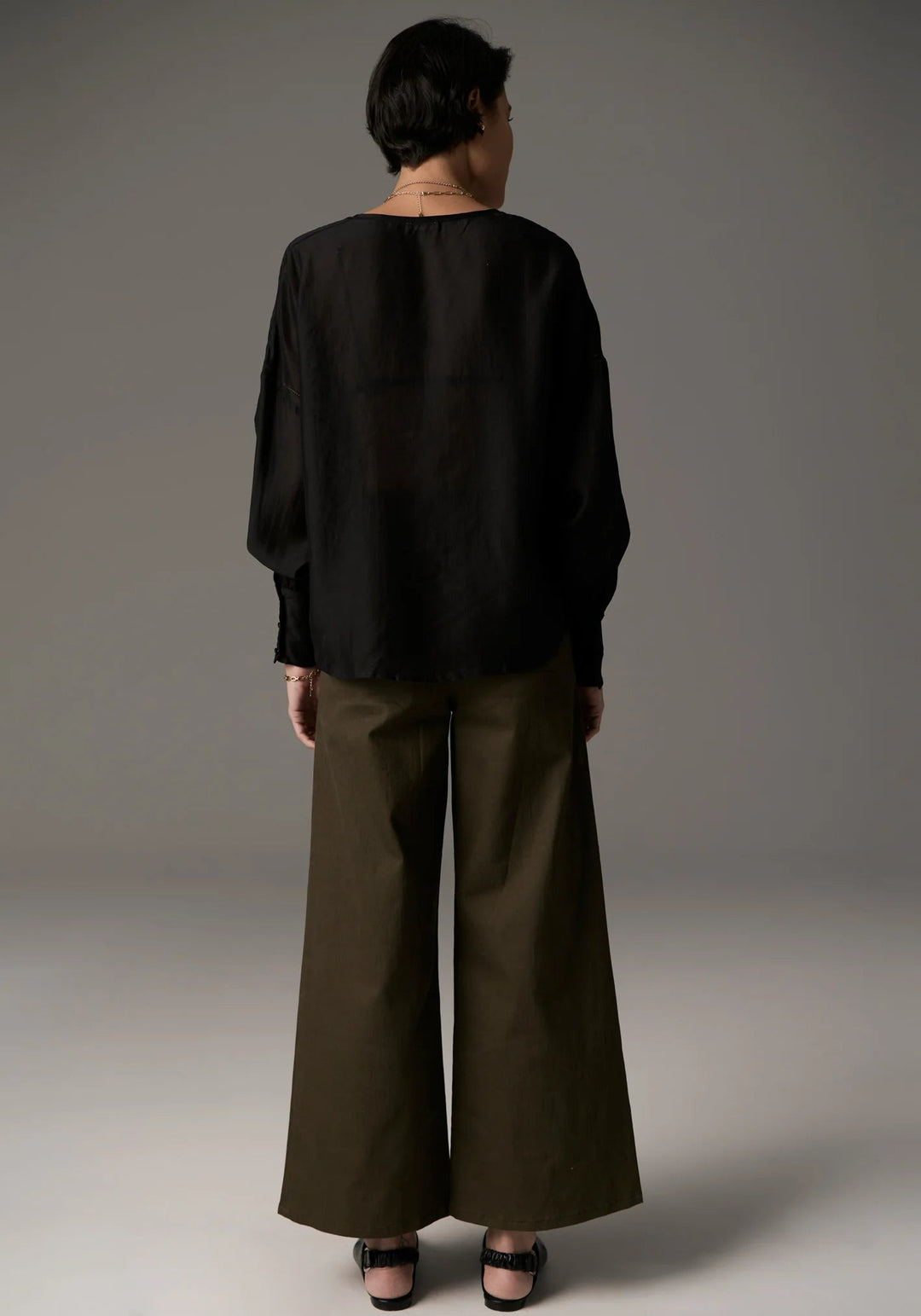 POL Rhea V Shirt - Black blouse POL