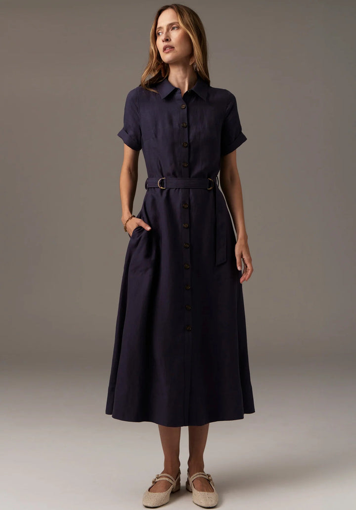 POL Riley Shirt Dress - Slate Dresses POL