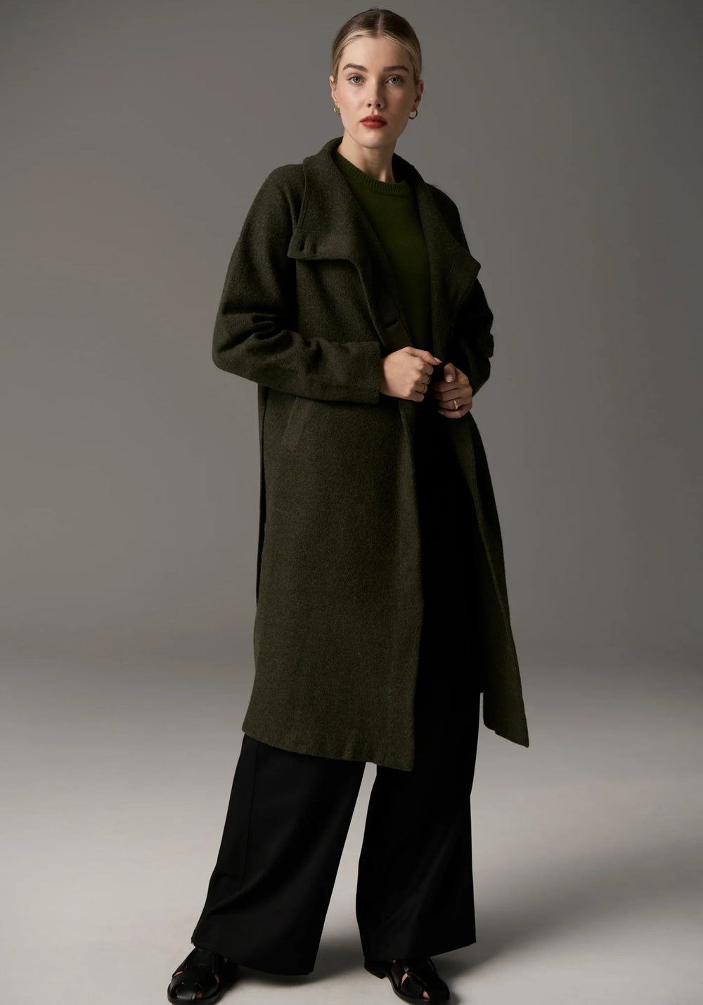 POL Ruben Boiled Merino Draped Coat Coats & Jackets POL