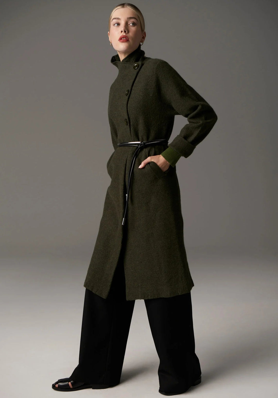 POL Ruben Boiled Merino Draped Coat Coats & Jackets POL