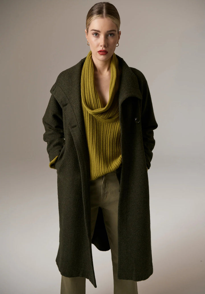 POL Ruben Boiled Merino Draped Coat Coats & Jackets POL