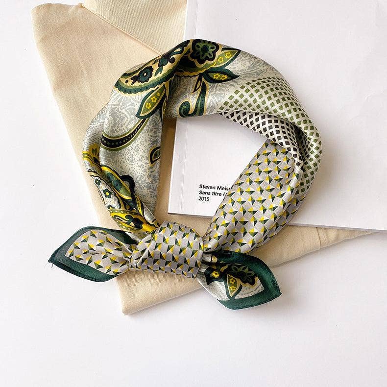 Polka Dot Paisley Pattern Patchwork silk scarf accessories Stanleyandstone