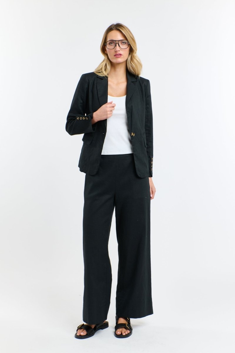 PORTOFINO LINEN BLAZER BLACK Coats & Jackets 365 DAYS