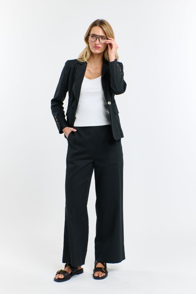 PORTOFINO LINEN BLAZER BLACK Coats & Jackets 365 DAYS