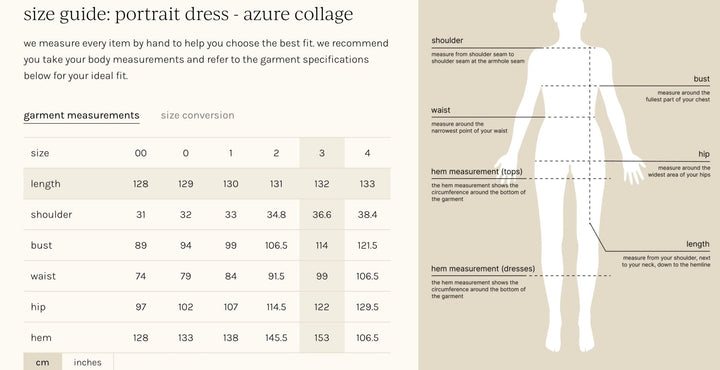 Portrait dress - azure collage Dresses Zoe Kratzmann