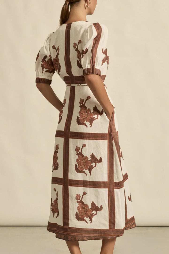 Portrait dress - Coffee Collage Dresses Zoe Kratzmann