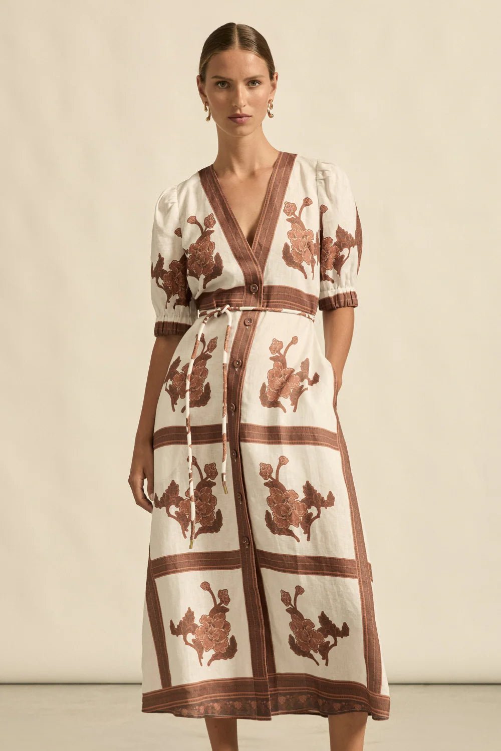 Portrait dress - Coffee Collage Dresses Zoe Kratzmann
