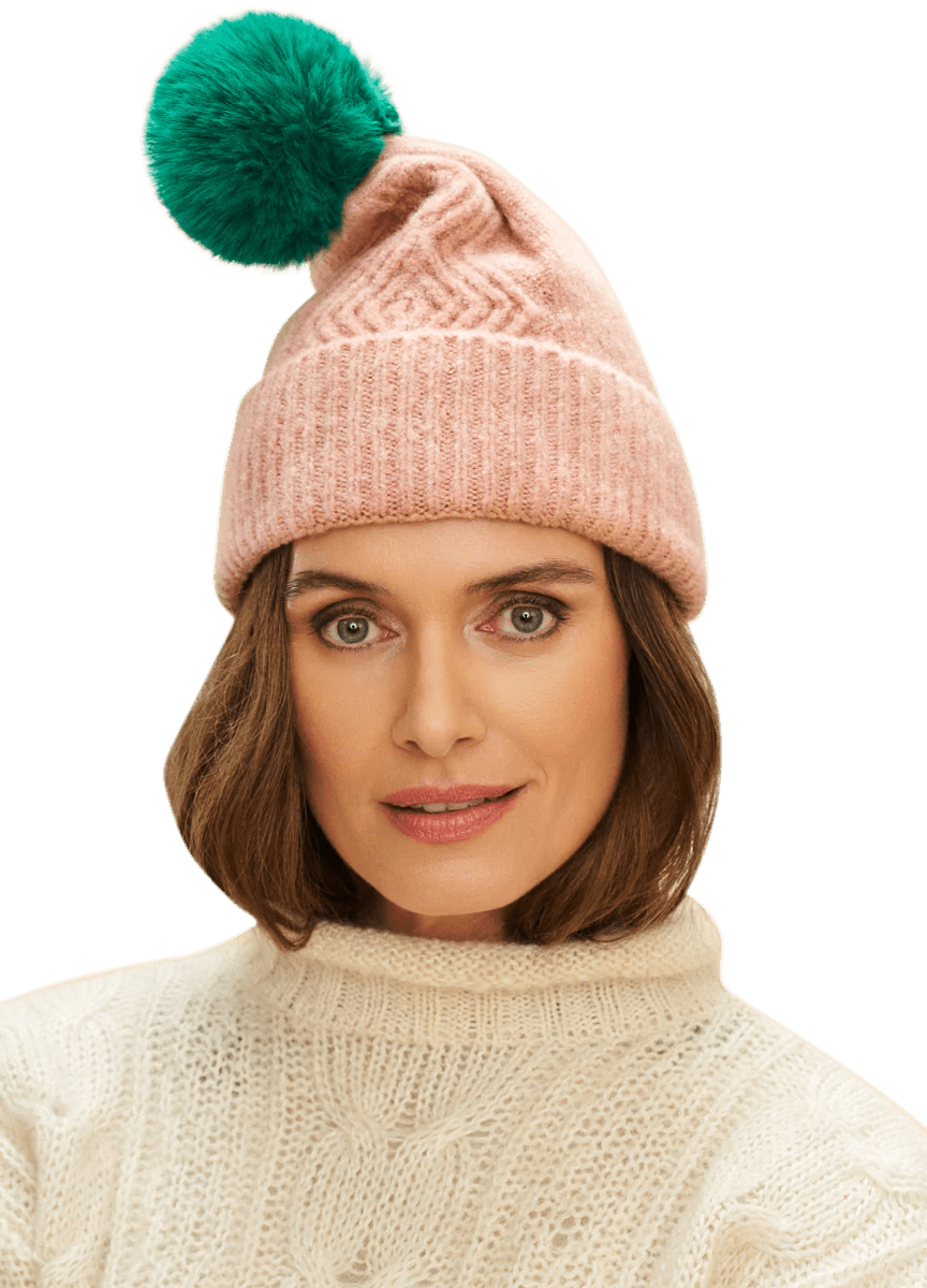 Powder Ingrid Bobble Hat - Petal hat powder