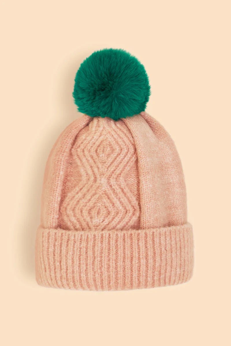 Powder Ingrid Bobble Hat - Petal hat powder
