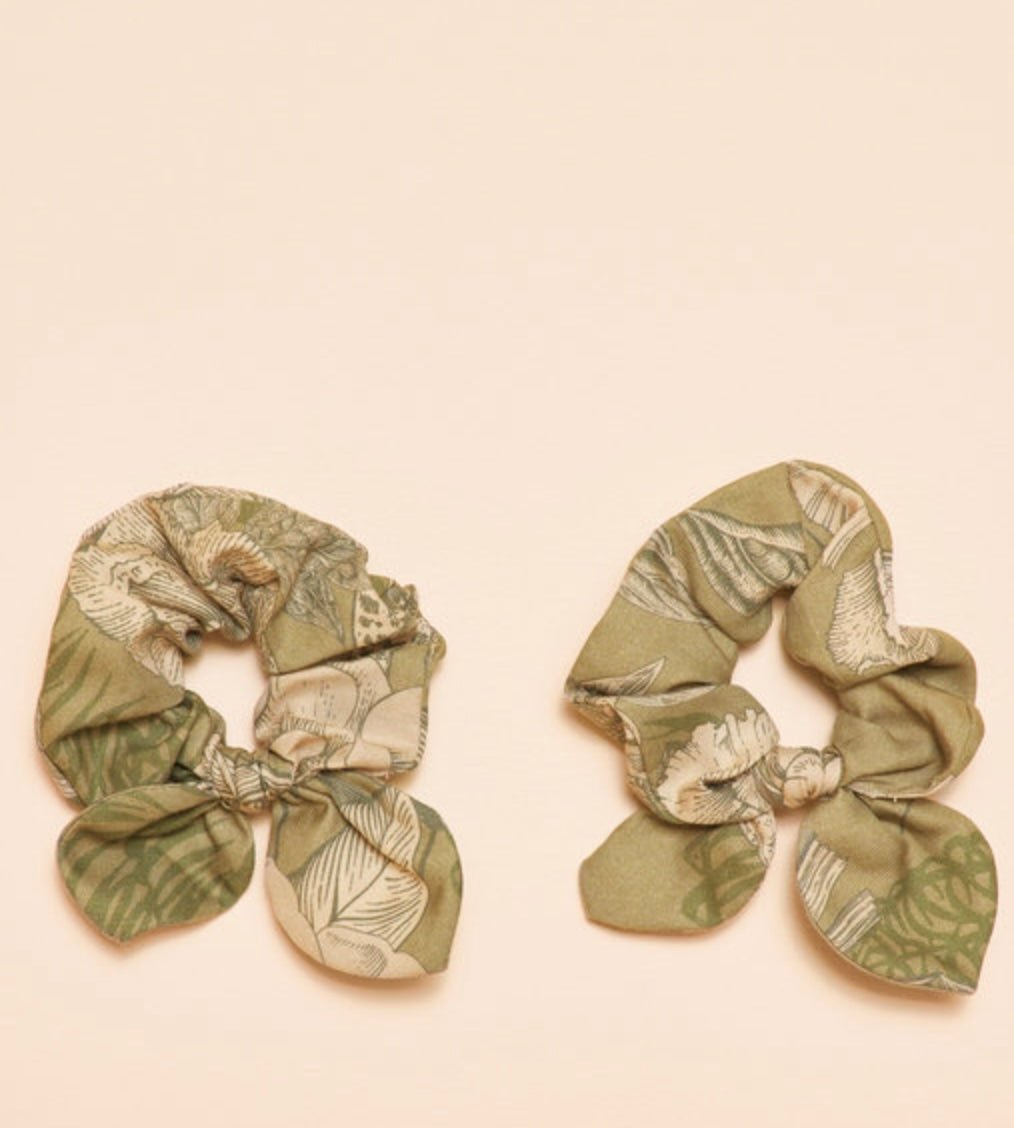 Powder Toille Scrunchies (pack of 2 ) - olive hair accessories powder