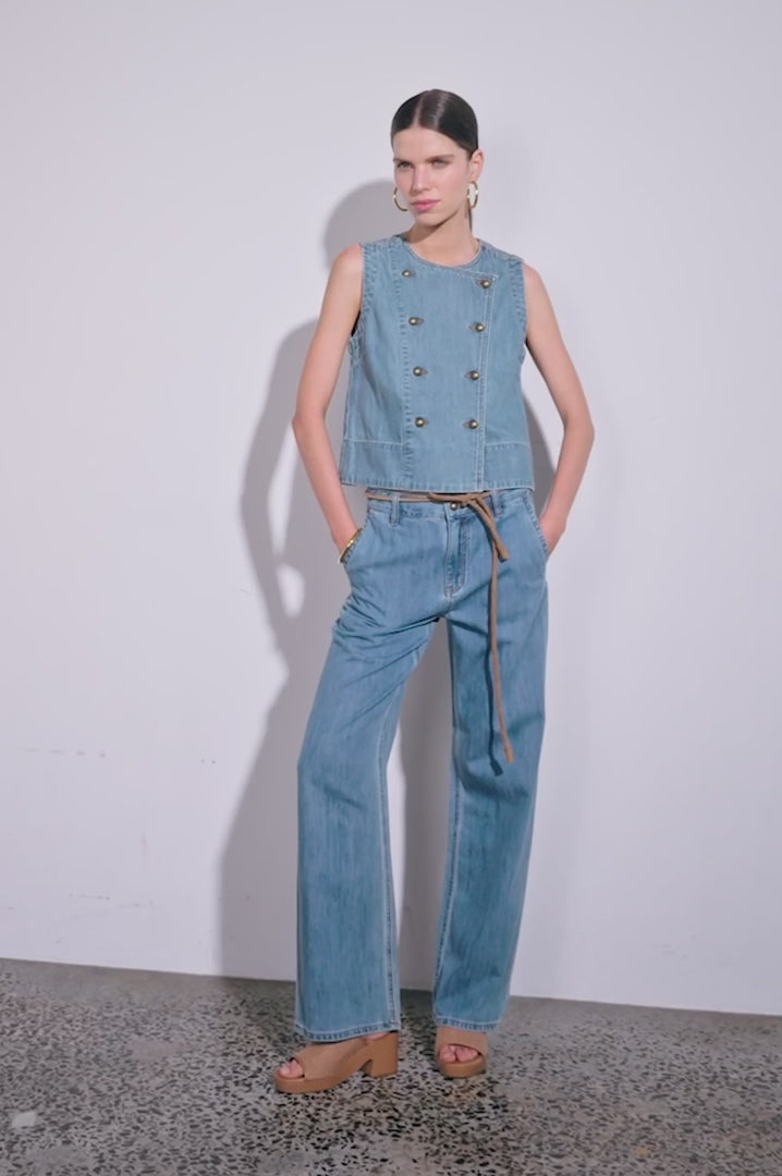 flint jean - light washed denim