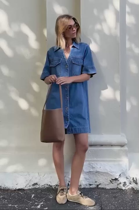 Bonnie Relaxed Shirt Dress - Fresh Indigo dress Ceres Life