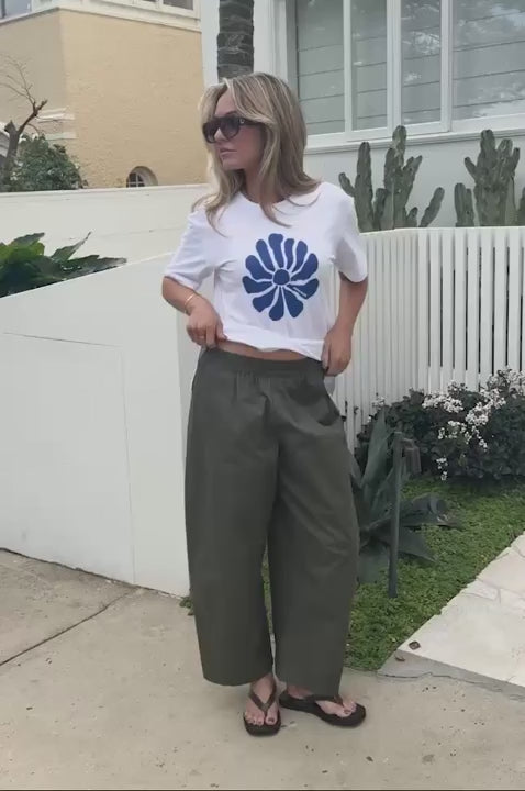 Stevie Slouchy Tee - White/Ceres Flora Tee shirt Ceres Life