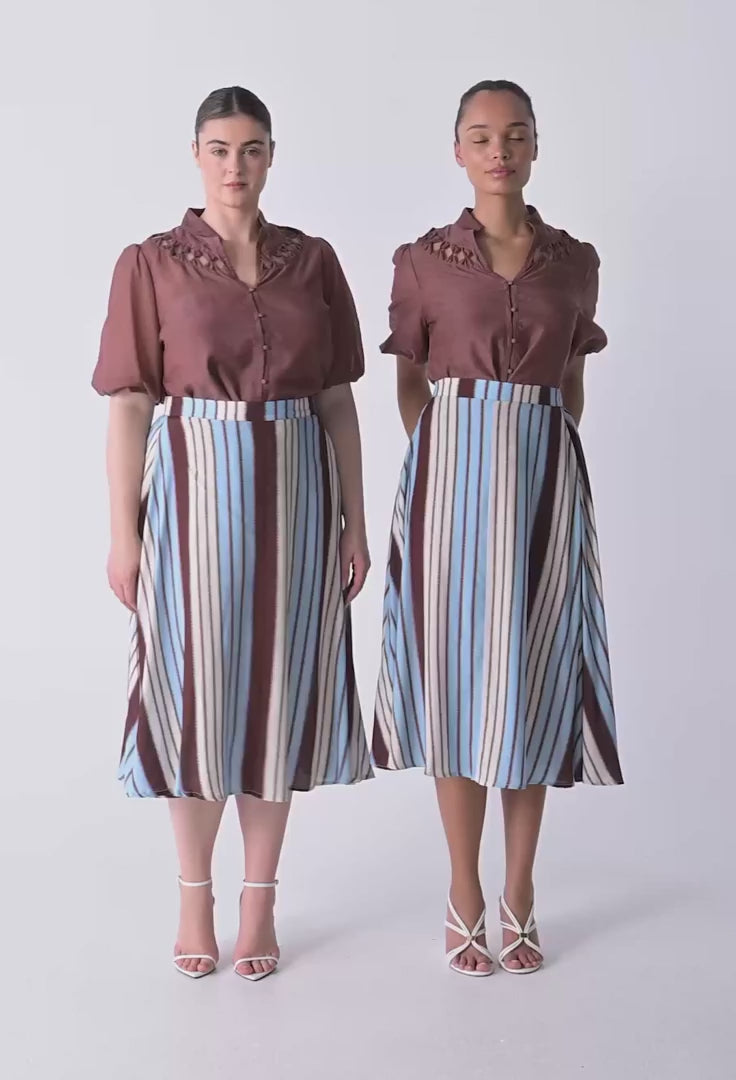 Coralie Cotton Silk Smock Blouse in Garnet blouse Once Was