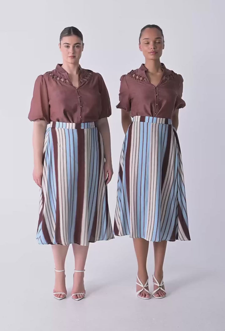 Coralie Cotton Silk Smock Blouse in Garnet blouse Once Was