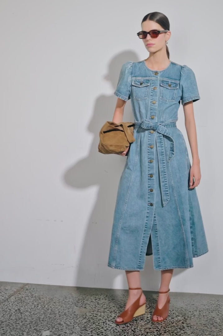 allude dress - mid denim
