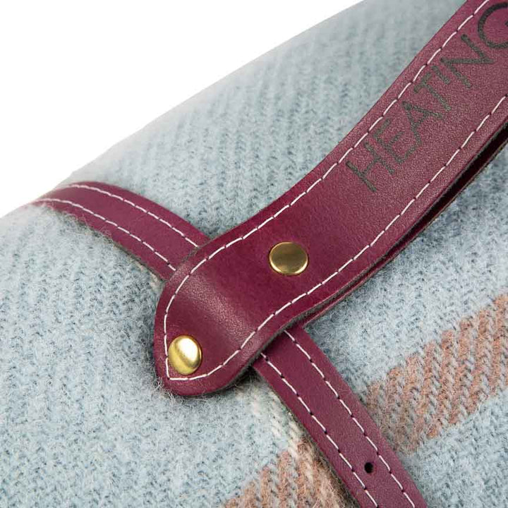 Pure New Wool picnic Blanket - Duck Egg Checks Blankets Heating and Plumbing London