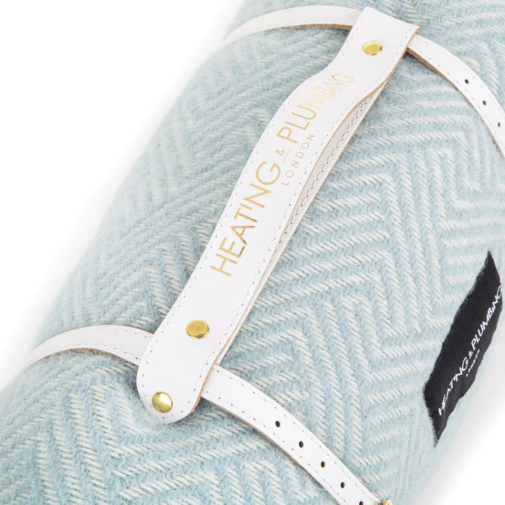 Pure New Wool picnic blanket - Lollypop Duck egg Blankets Heating and Plumbing London