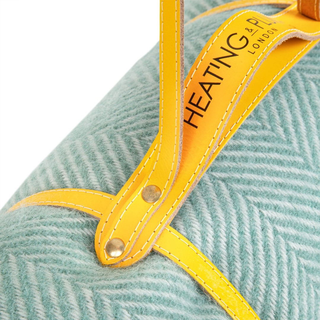 Pure New Wool Picnic Blanket - Mint Green &amp; Yellow Heating &amp; Plumbing London
