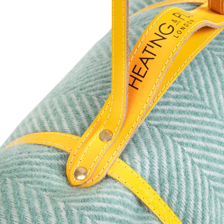Pure New Wool Picnic Blanket - Mint Green &amp; Yellow Heating &amp; Plumbing London