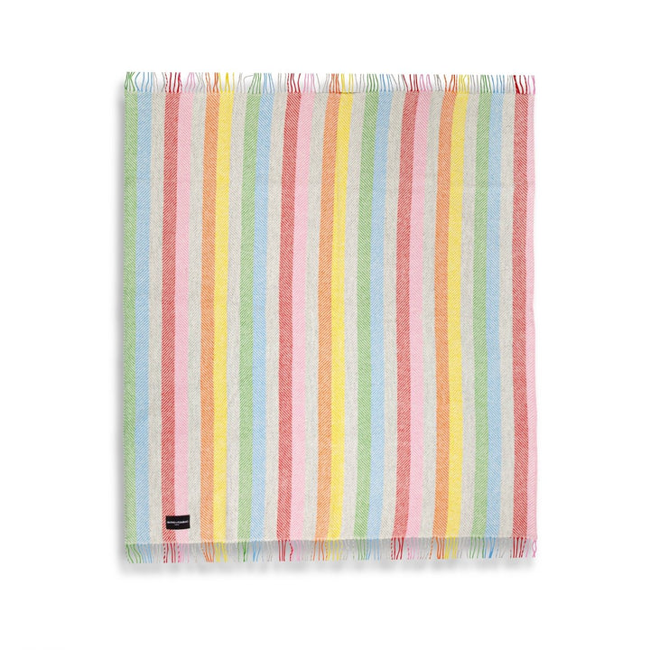 Pure new wool picnic blanket - Rainbow - Short Yellow Strap Heating &amp; Plumbing London