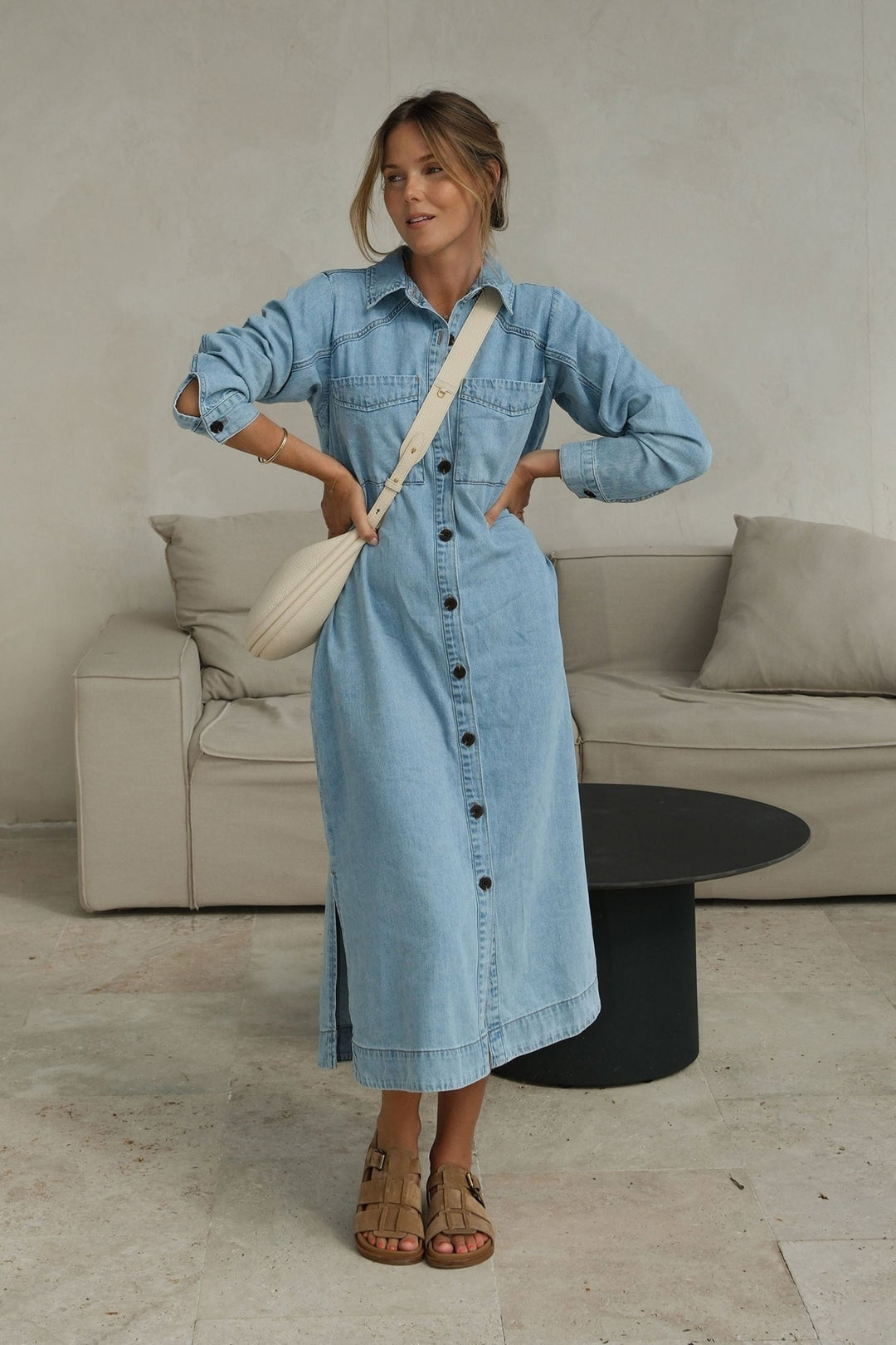Rae Long Sleeve Midi Dress - Stanleyandstone