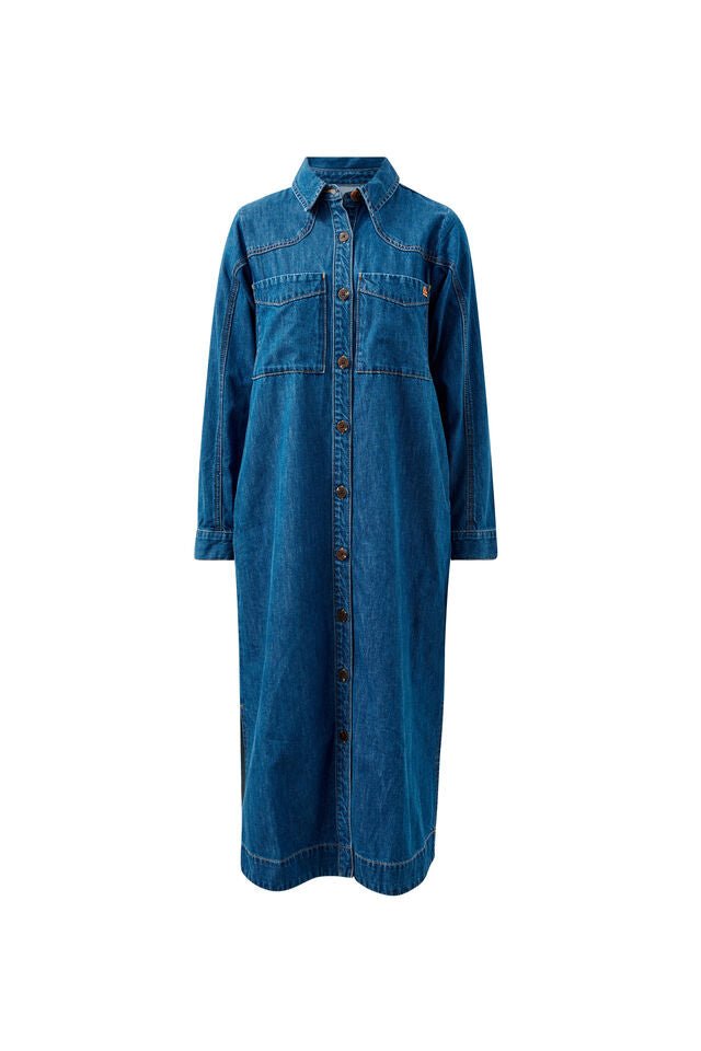 Rae Long Sleeve Midi Dress - fresh indigo Dress Ceres Life