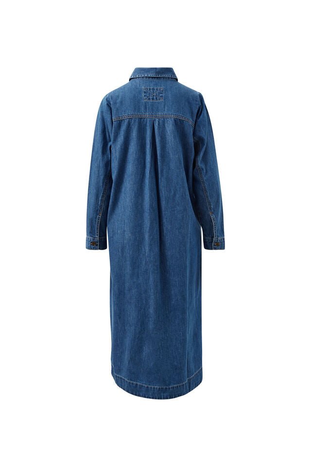 Rae Long Sleeve Midi Dress - fresh indigo Dress Ceres Life