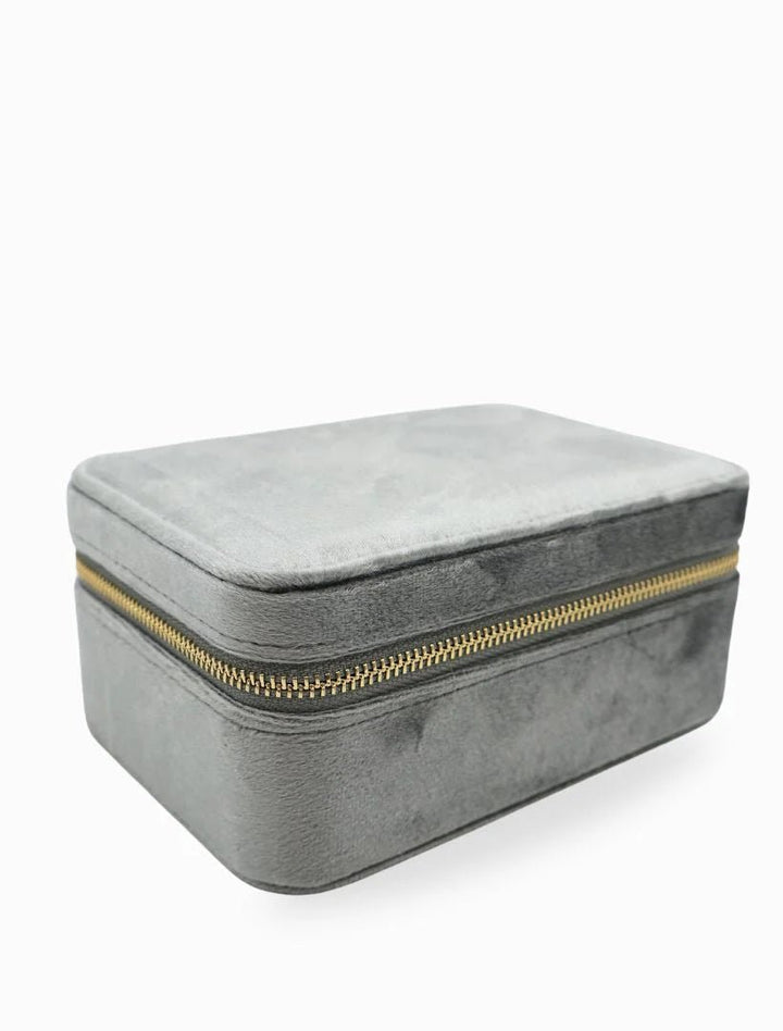 Rectangle Velvet Jewelery Case - Silver accessories zjoosh