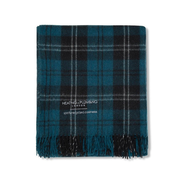 Recycled Wool Blanket - Ramsay Blue Tartan Blankets Heating and Plumbing London