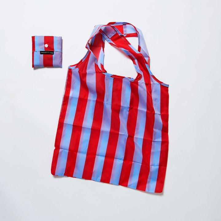 Red Blue Stripe Pocket Shopper Project Ten Pty Ltd
