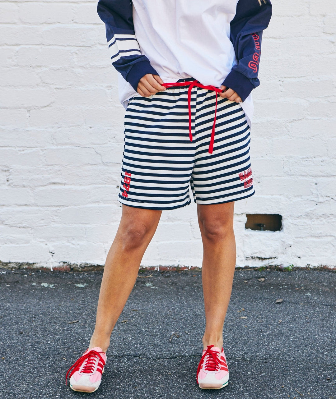 RETRO STRIPE SHORTS - NAVY/WHITE Shorts hammill & Co