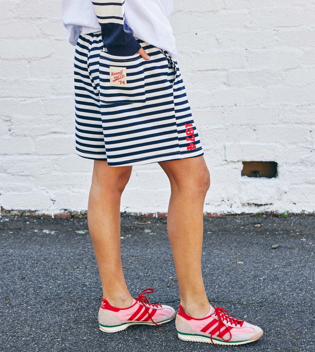 RETRO STRIPE SHORTS - NAVY/WHITE Shorts hammill & Co