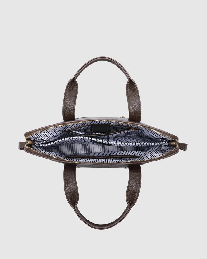 Rhodes Laptop Bag - Chocolate Handbag Louenhide