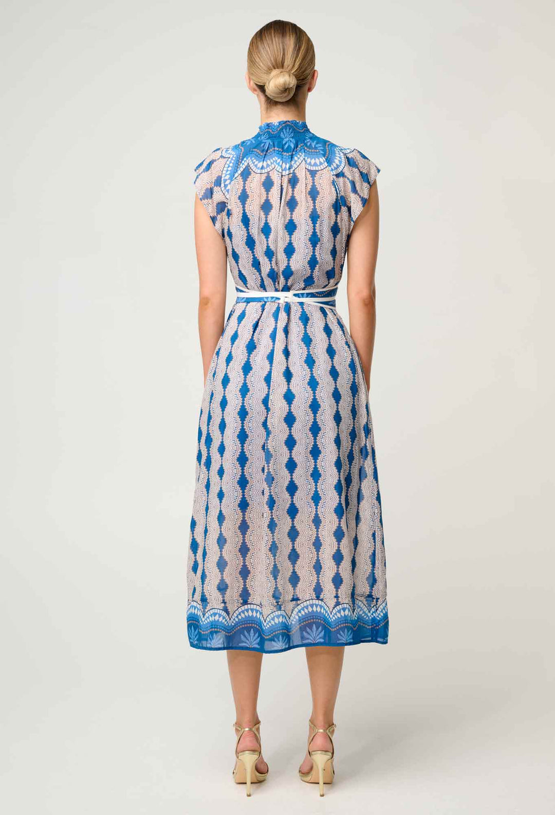 Rimal Cotton Silk Maxi Dress in Marrakech Topaz - Stanleyandstone