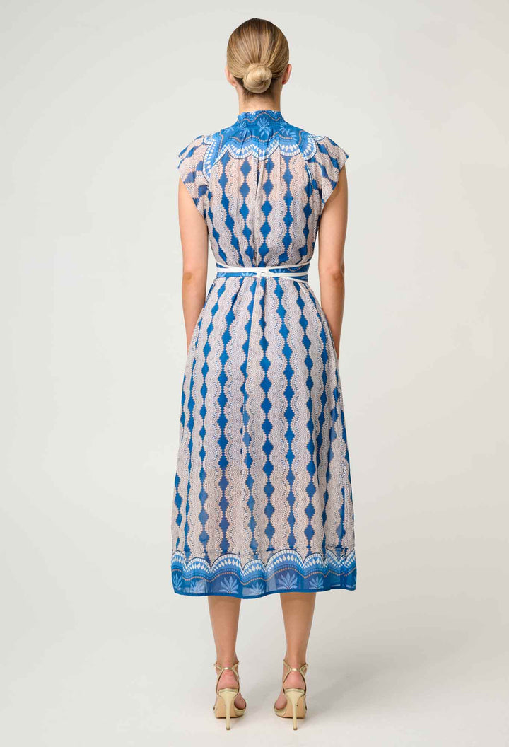 Rimal Cotton Silk Maxi Dress in Marrakech Topaz - Stanleyandstone