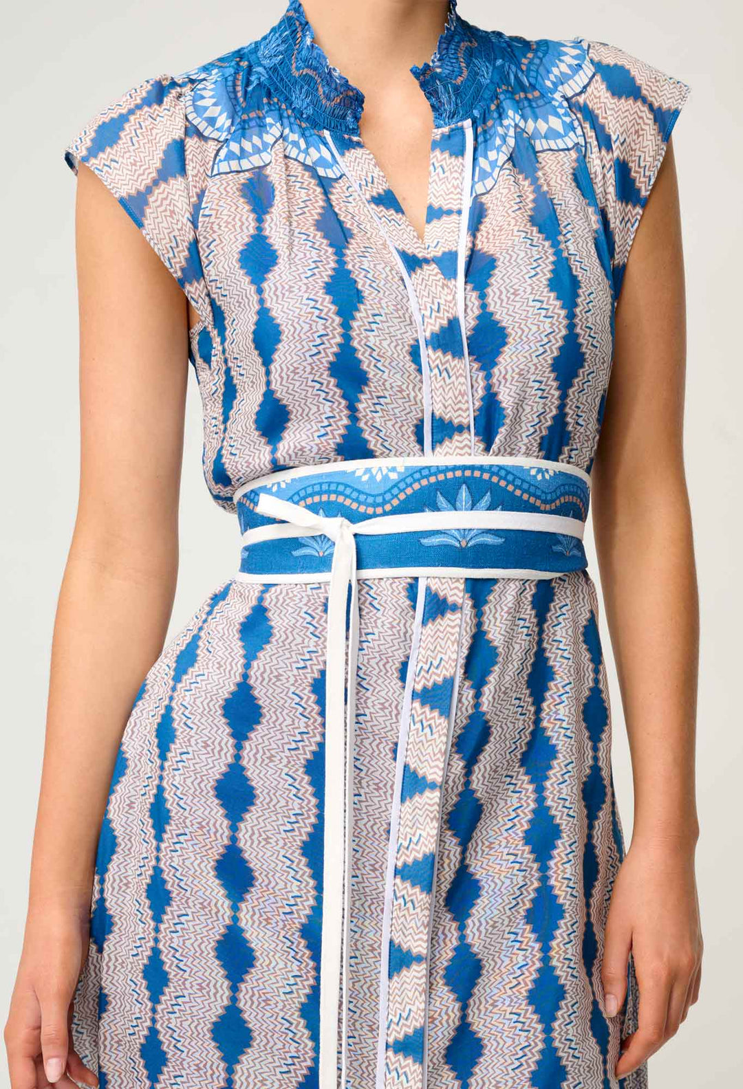 Rimal Cotton Silk Maxi Dress in Marrakech Topaz - Stanleyandstone