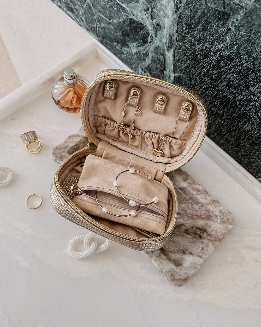 Rita Jewellery case - Champagne jewellery box Louenhide