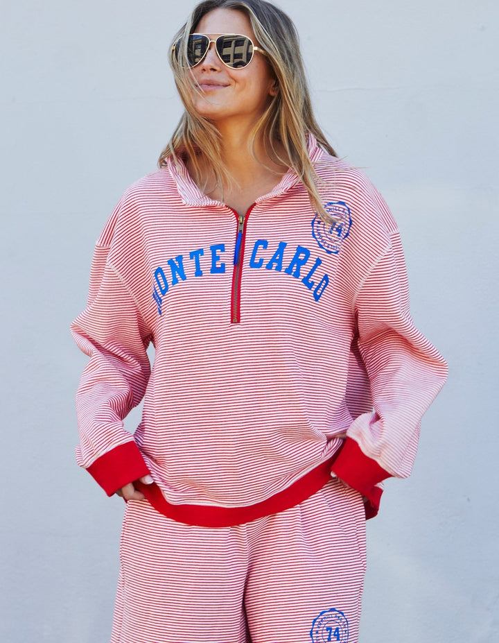 RIVIERA RED STRIPE SWEAT - RED/WHITE STRIPE - Stanleyandstone