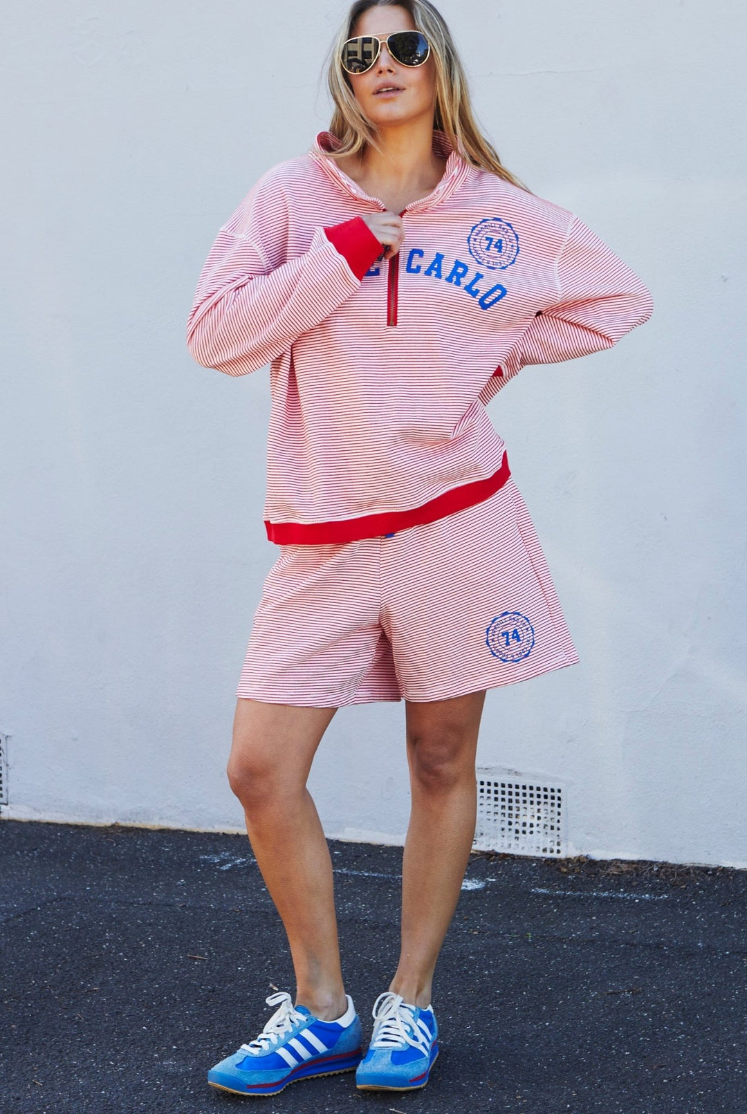 RIVIERA RED STRIPE SWEAT - RED/WHITE STRIPE - Stanleyandstone