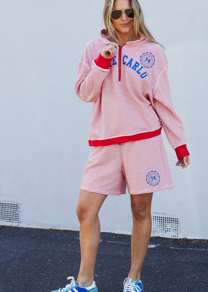 RIVIERA STRIPE RED/WHITE SHORT - Stanleyandstone